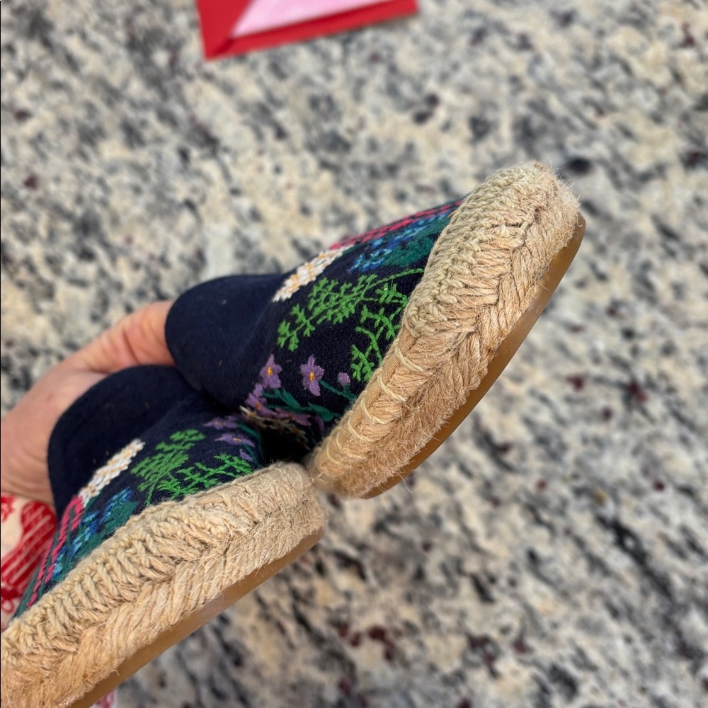 Soludos Navy Embroidered Floral Espadrilles Flats - Picture 11 of 11